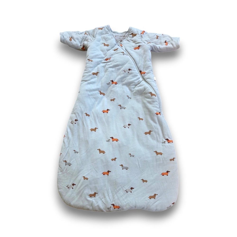 Gunamuna Bamboo Viscose Sleep Sack Gray Dachshund Weiner Dog Baby NB 0-3m